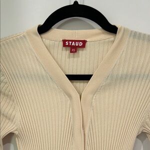 Staud Cream Ribbed dress